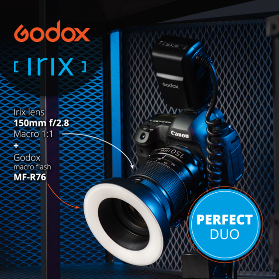 Irix 150mm + Godox MF-R76 für Pentax Set