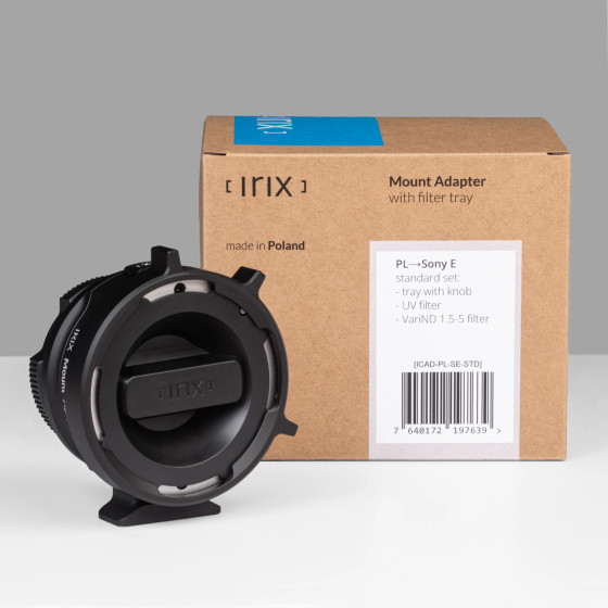 Adaptador Irix PL a Sony E con Drop-In – Set estándar